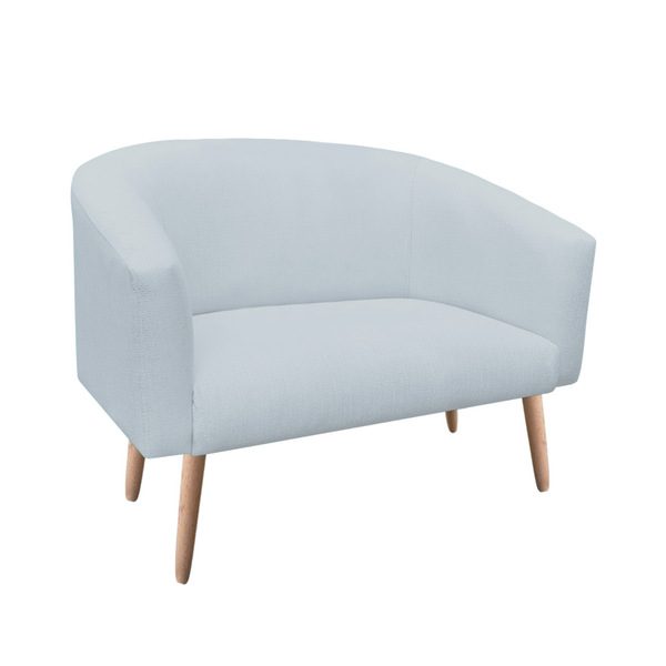 Namoradeira Stella 02 Lugares Linho Cinza Claro A05 Pés Palit