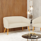 Namoradeira Stella 02 Lugares Linho Grosso Bege A19 Pés Palit