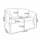 Namoradeira Stella 02 Lugares Linho Grosso Bege A19 Pés Palit