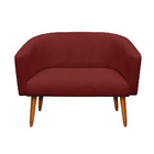 Namoradeira Stella 02 Lugares Linho Vermelho A107 Pés Palito