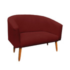 Namoradeira Stella 02 Lugares Linho Vermelho A107 Pés Palito