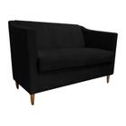 Namoradeira Tila Decorativa  2 Lugares Suede Preto