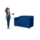 Namoradeira Tilla Suede Azul Marinho - Montanaris Decor