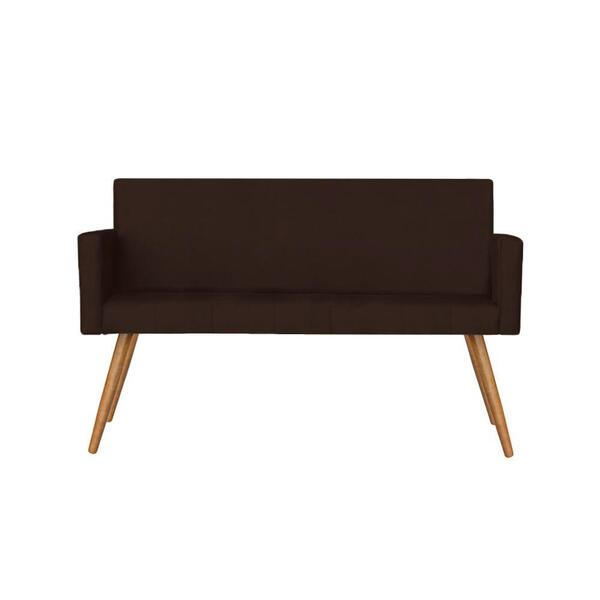 Namoradeira Vitória Decorativa Suede Marrom Kasa Sofá