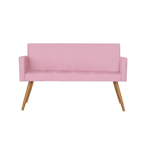Namoradeira Vitória Decorativa Suede Rosa Bebê Kasa Sofá