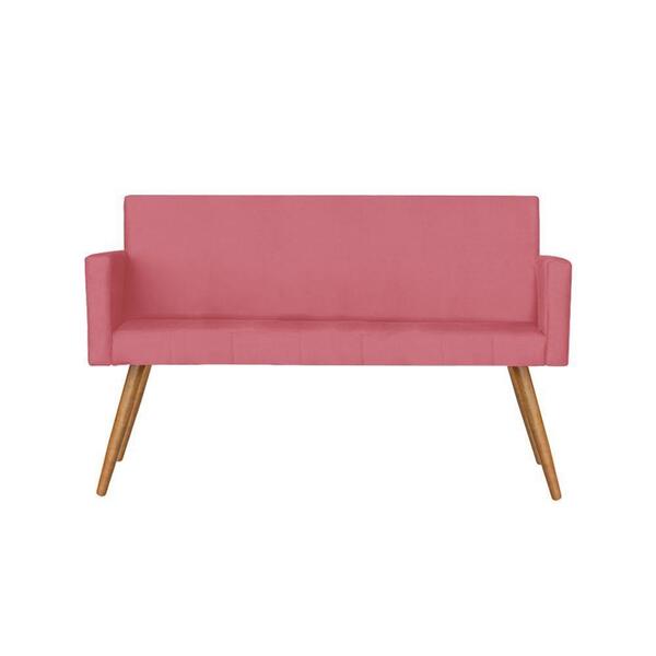 Namoradeira Vitória Decorativa Suede Rosa Goiaba Kasa Sofá