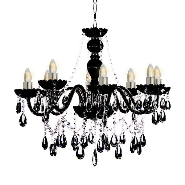 Não Ativar Lustre Pendente Startec Nice 8 Preto E27 Bivolt -