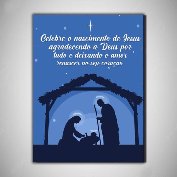 Natal Renascimento Jesus Quadro Religioso 30x20 Decorativo