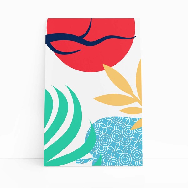 Natureza Folha Arte Abstrato Colorido Quadro Canvas 120x80cm