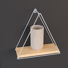 Nicho Triangular 25X10X25cm Triangular Pinus e Aço Branco Estilo 3F