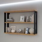 Nicho 2 Prateleiras 89,5cm Industrial  Freijó/preto