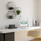 Nicho 30x30x20cm Metal Preto Hexágono Line Zamar