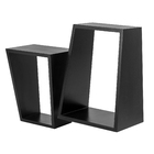 Nicho 39x30x19cm Madeira Preto Angular Muve