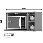 Nicho Aéreo Para Micro-ondas 100% Mdf Evidence Cinza - Briz