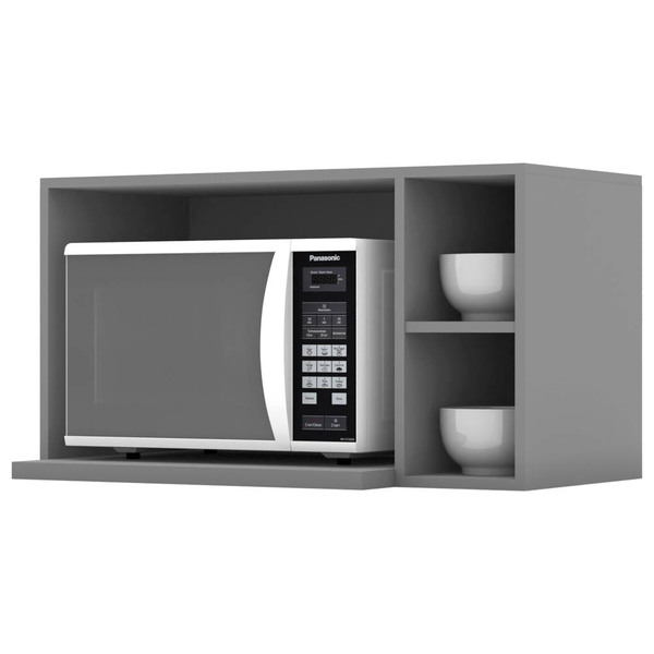 Nicho Aéreo Para Micro-ondas 100% Mdf Evidence Cinza - Briz