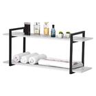 Nicho Banheiro Preto Com Prateleiras Branco 100cm