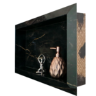 Nicho Borda Diamante Preto em Porcelanato 60 X 32cm  Para Ban