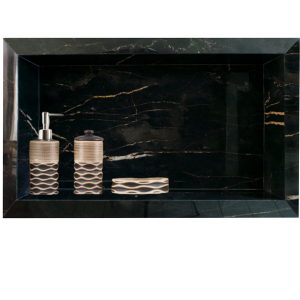 Nicho Borda Diamante Preto em Porcelanato 60 X 32cm  Para Ban