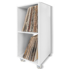 Nicho Branco Para Discos De Vinil Lps Retrô Com Rodinhas