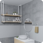 Nicho Branco Prateleira Suspensa Teto Banheiro Madeira 100cm