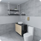 Nicho Branco Prateleira Suspensa Teto Banheiro Preta 1.20mt