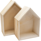 Nicho Casinha Madeira Branco 2 Pcs