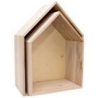 Nicho Casinha Madeira Cru 2 Pcs