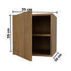Nicho com Porta Cubo MDF Nogal 35x35x30 cm Prime Vtec