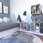 Nicho Com Prateleira Para Quarto Infantil  Cinza Cristal