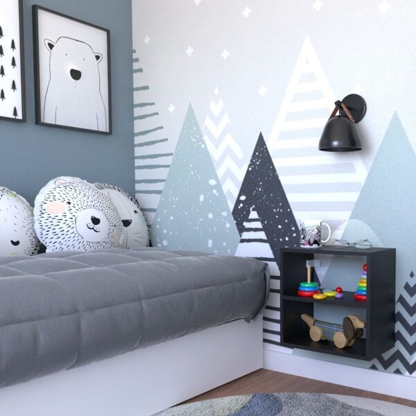 Nicho Com Prateleira Para Quarto Infantil  Preto