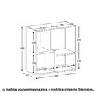 Nicho Componível Multimóveis Multiuso Quadrado Com 3 Unidades