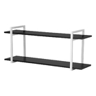 Nicho Cozinha Branco Com Prateleiras Preto 80cm