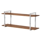 Nicho Cozinha Cromado Com Prateleiras Amadeirado 100cm