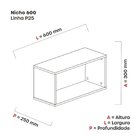 Nicho Cubo 30cmx60cmx25cm Noce Naturalle