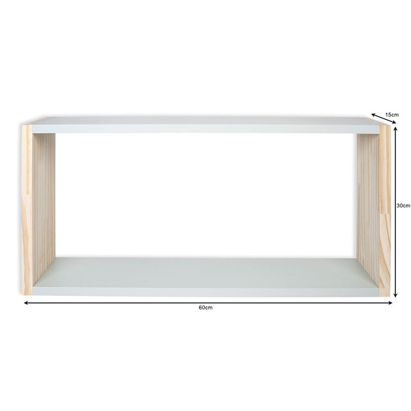 Nicho Cubo Decoração Quarto Bebê Verde Mint Mdf E Pinus 60cm