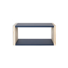 Nicho Cubo Parede Madeira Maciça E Mdf Azul Petróleo 40cm