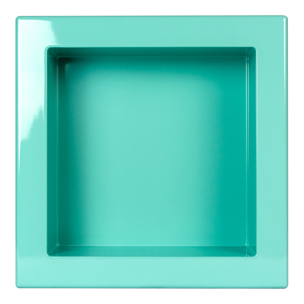 Nicho De Embutir Em Mármore Para Banheiro 30x30cm Verde Água