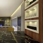 Nicho De Embutir Mármore Banheiro 30x50cm Vermelho Com Led