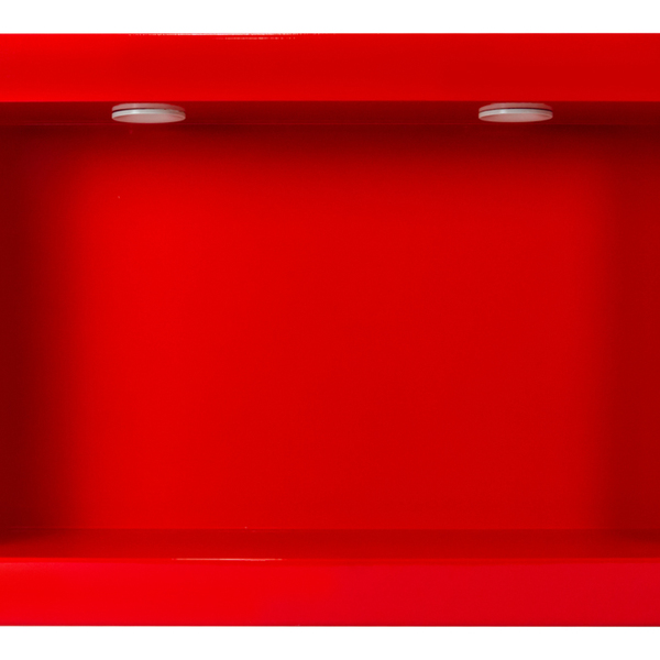 Nicho De Embutir Mármore Banheiro 30x50cm Vermelho Com Led