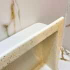 Nicho De Fibra Embutir Banheiro Branco Ouro 30x30