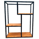 Nicho de Madeira e de Ferro para Parede - Modelo Industrial -