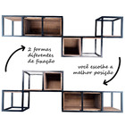 Nicho de Madeira e Ferro para Parede - Modelo Industrial - 3