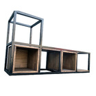 Nicho de Parede de Madeira e Ferro - Modelo Industrial - 2 Pr