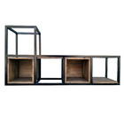 Nicho de Parede de Madeira e Ferro - Modelo Industrial - 2 Pr