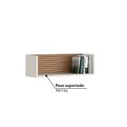 Nicho De Parede Decorativo Off White Cristal/ripado Madeira -