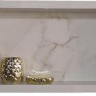 Nicho De Porcelanato 60x30 Carrara Branco Com Bordas Brancas