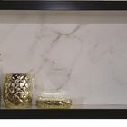 Nicho De Porcelanato 60x30 Carrara Branco Com Bordas Pretas