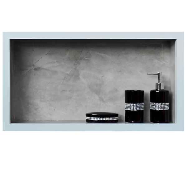 Nicho De Porcelanato Banheiro Cinza Pulpis Polido 60x32cm