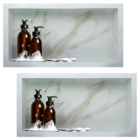 Nicho De Porcelanato Branco Calacata Ouro Polido 60x32cm Kit