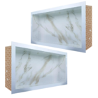 Nicho De Porcelanato Branco Calacata Ouro Polido 60x32cm Kit